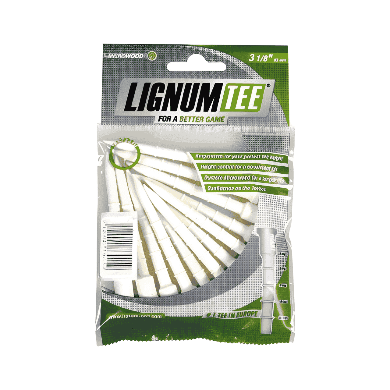 Slitstarka golf peggar från Lignum Tee som är 82mm långa och kommer i 12 pack hos Plikt Golf