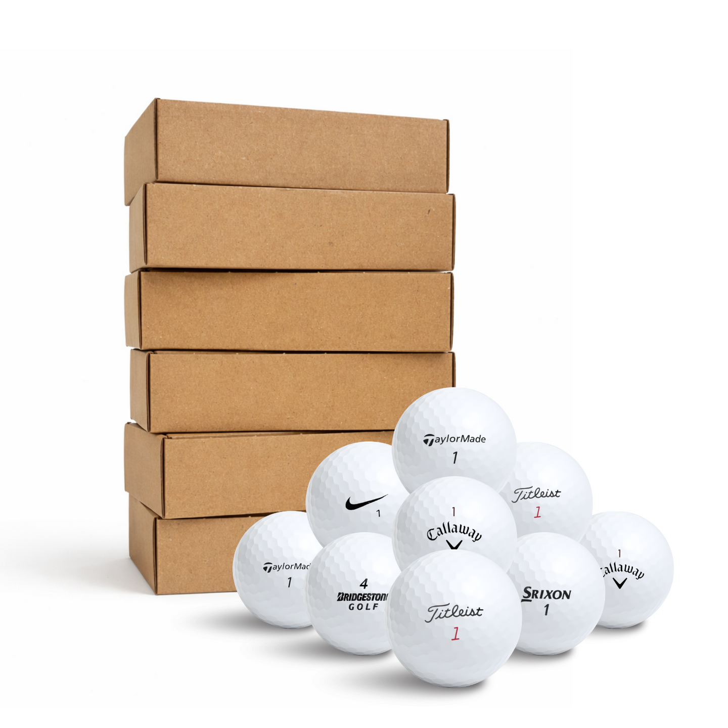 Premium Brand Mix – Titleist, Callaway, TaylorMade, Srixon, Nike & Bridgestone 6×12-Pack