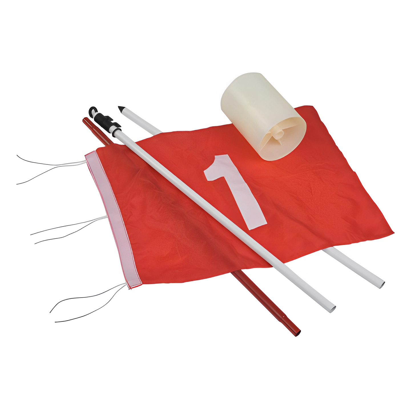 Backyard golf flagga med hål för träning nedmonterad