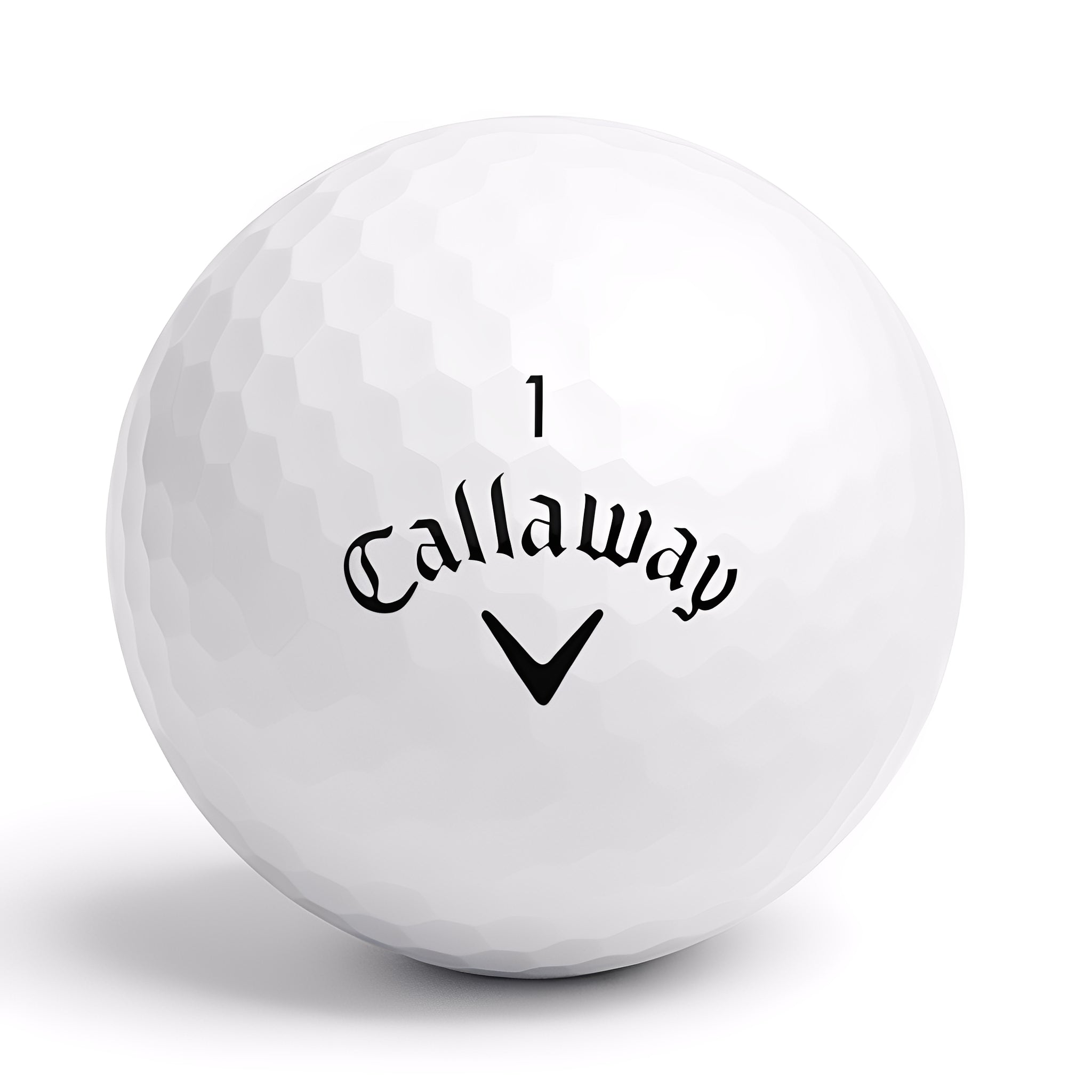 Närbild på Callaway golfboll med logga