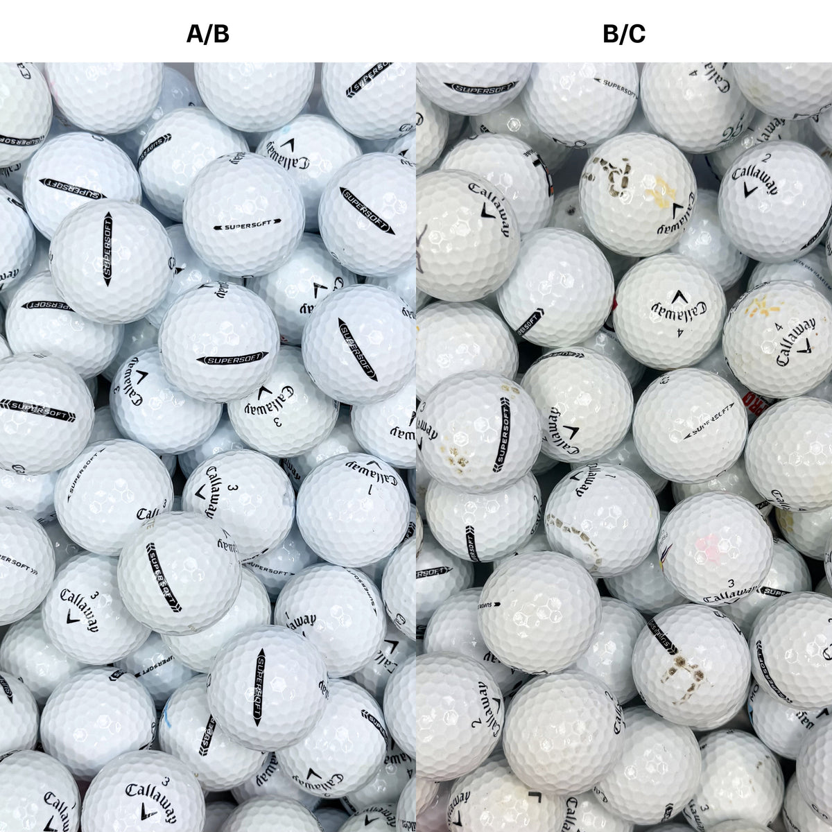 Callaway Supersoft golfbollar – jämförelse mellan A/B-klass och B/C-klass