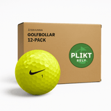 Nike Mix Gul 12-pack i förpackning – återvunna golfbollar hos Plikt Golf