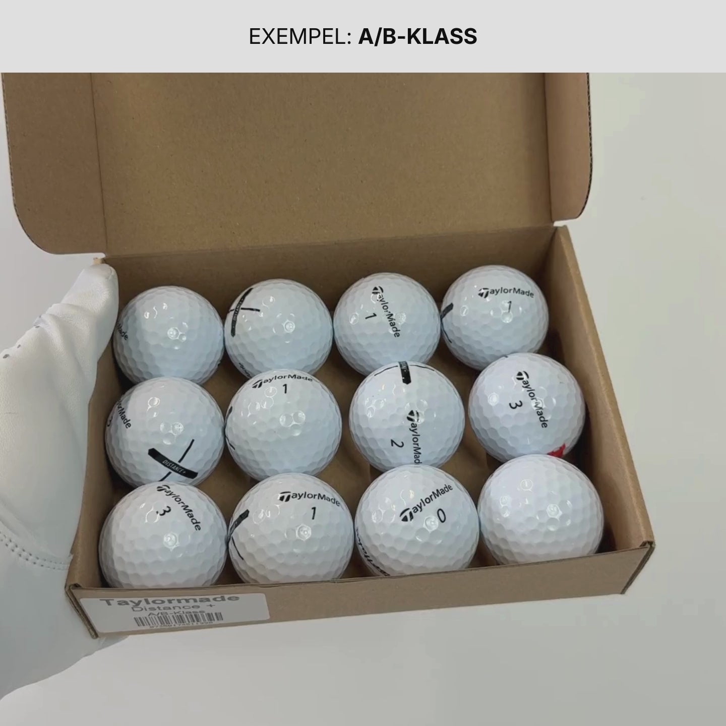 Ett exempel på hur våran Taylormade Distance+ kan se ut i A/B-Klass.