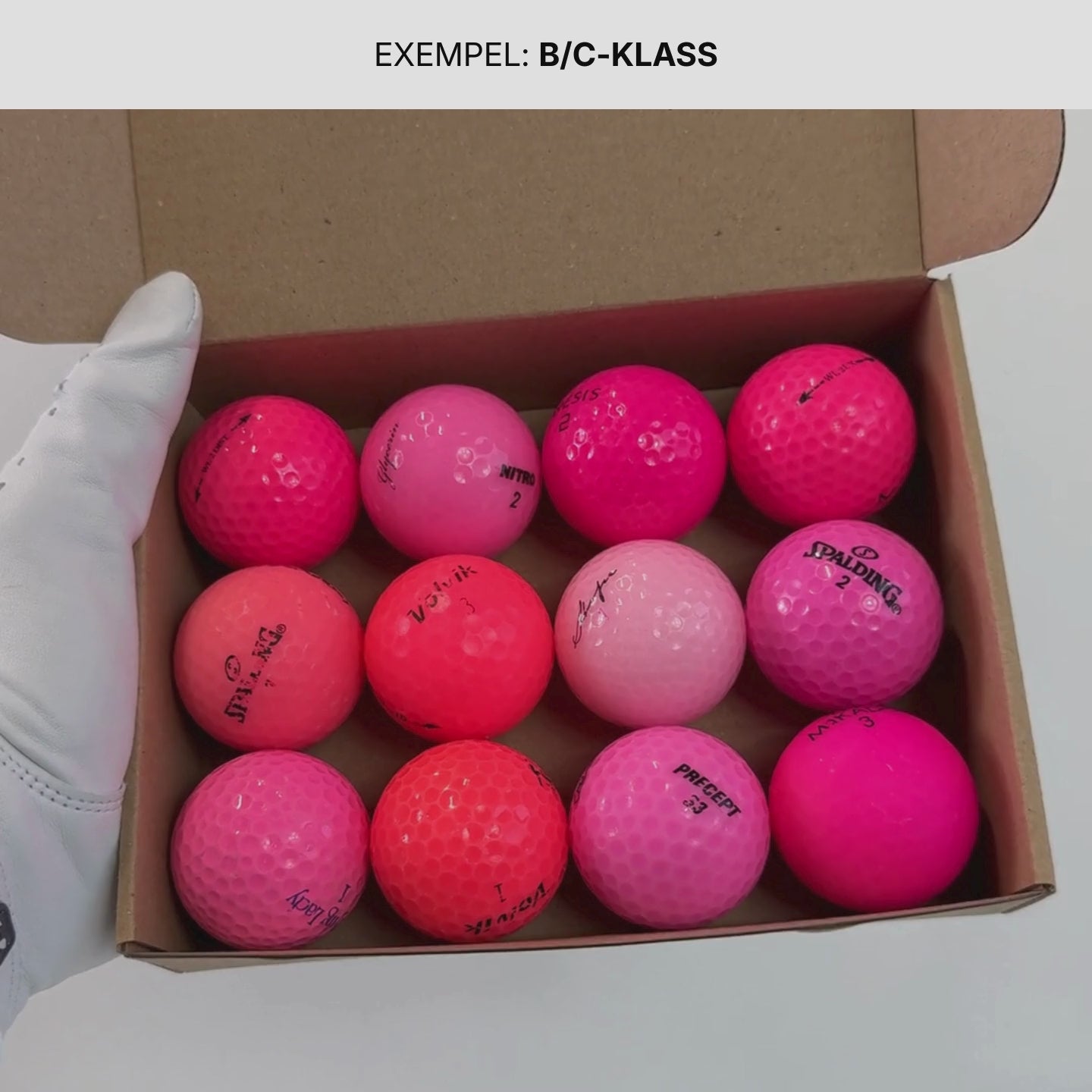 Ett exempel på hur våra Rosa Golfbollar kan se ut i B/C-Klass.