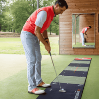 Puttmatta 0,65 x 5 m från Pure 2 Improve i användning – perfekt för inomhusgolf