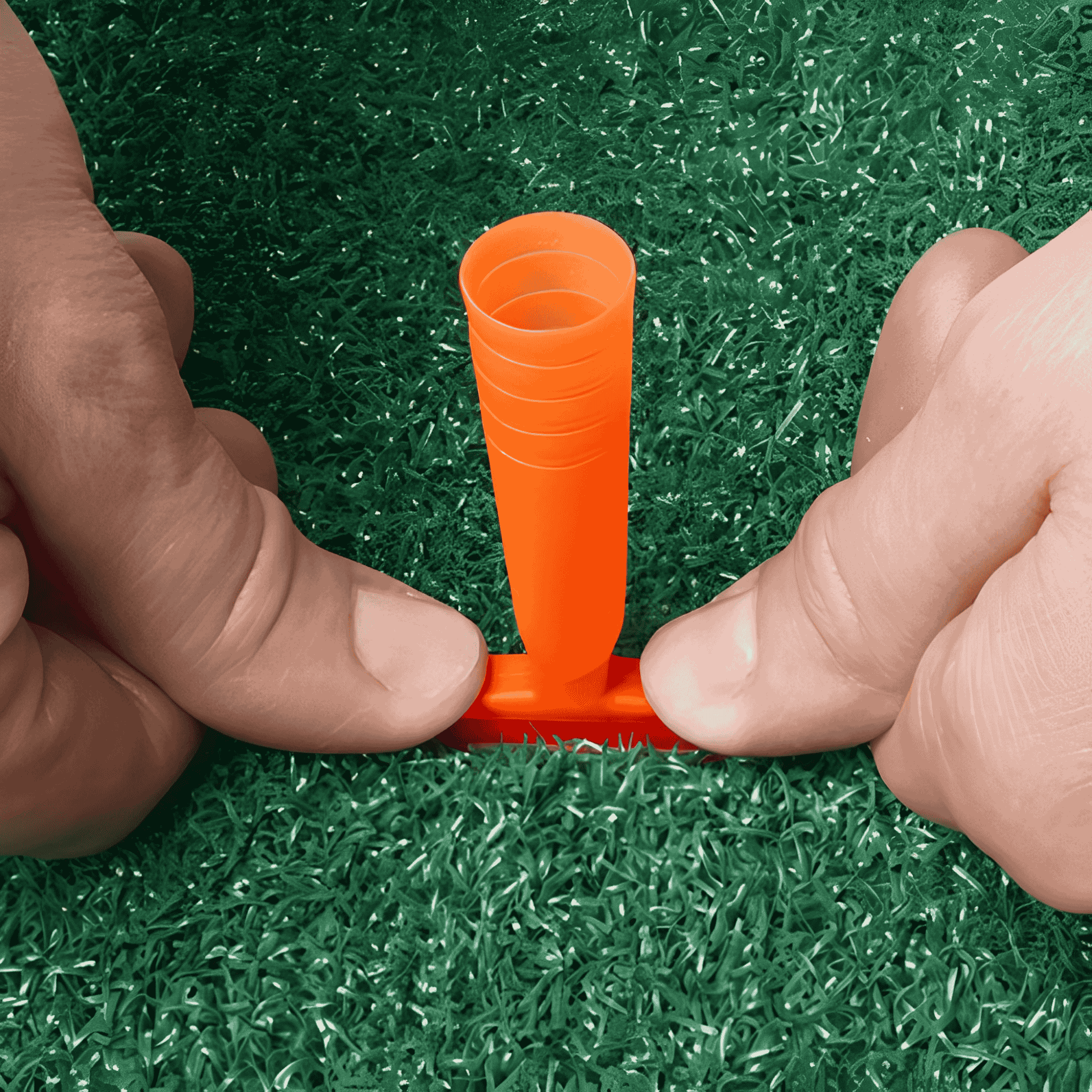 Range Tee JoBeLi på driving range-matta – perfekt för golfträning året runt