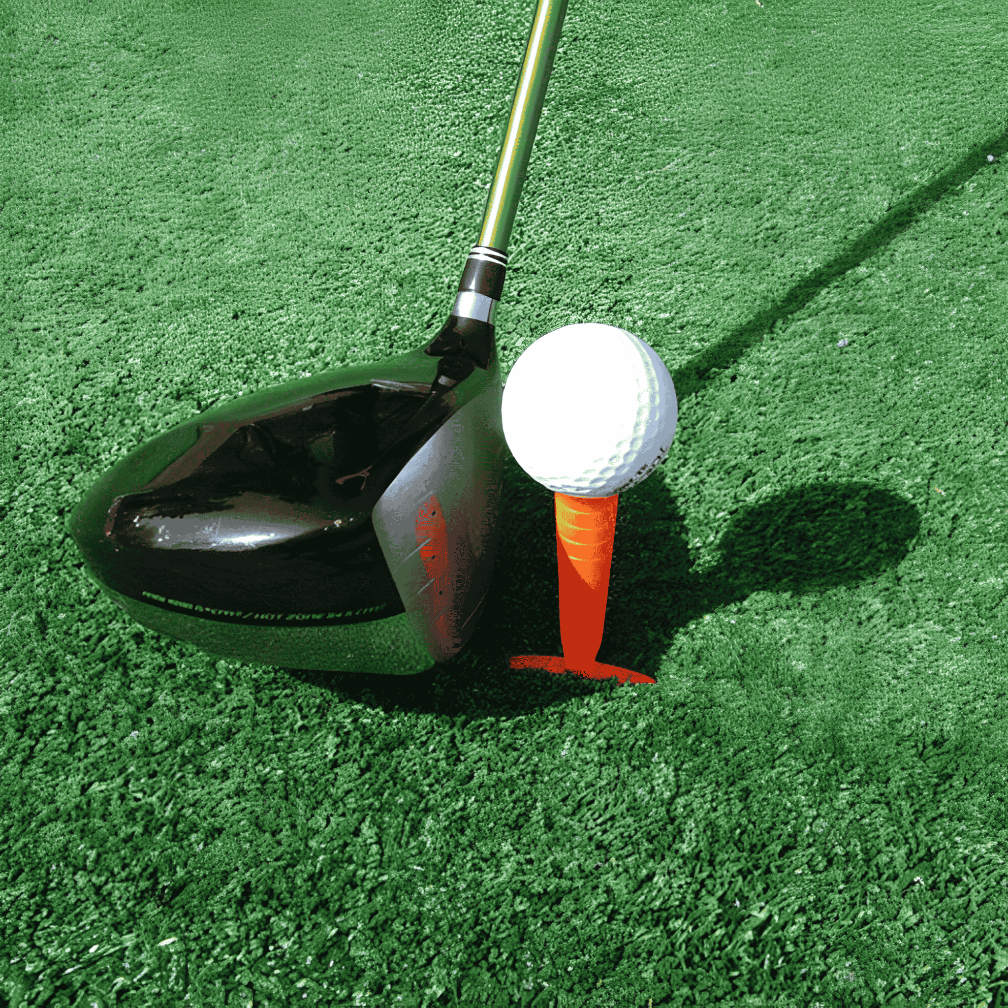 Range Tee JoBeLi på driving range-matta – perfekt för golfträning året runt