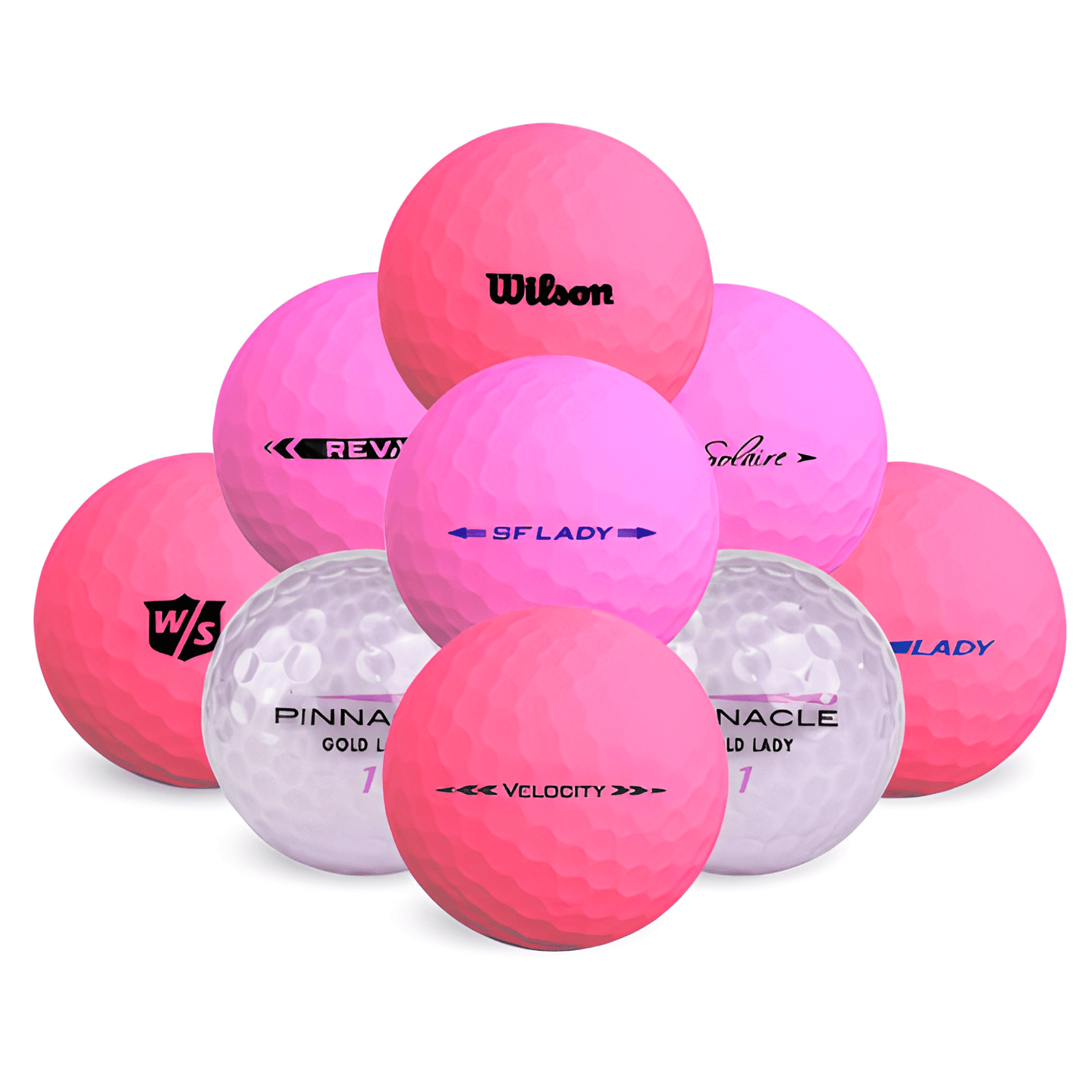 Rosa Golfbollar Mix 12-pack återvunna golfbollar från Plikt Golf