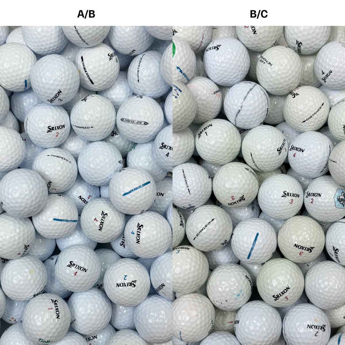 Srixon Mix golfbollar – jämförelse mellan A/B-klass och B/C-klass