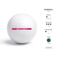 Srixon Soft Feel Lady – egenskaper: damboll, mycket mjuk känsla, hög bollflykt, låg greenspinn, 2-delad, ionomerskal