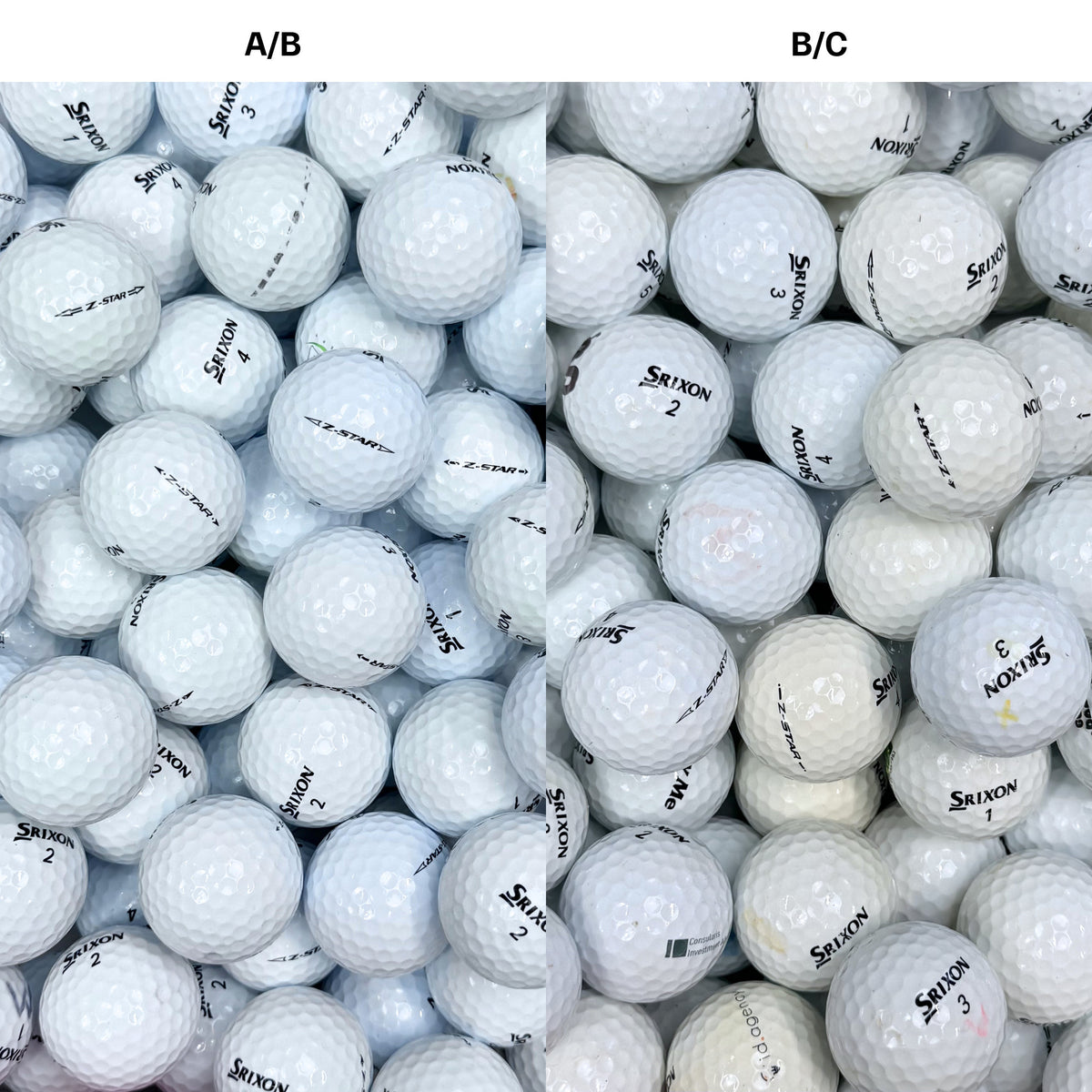 Srixon Z-Star golfbollar – jämförelse mellan A/B-klass och B/C-klass