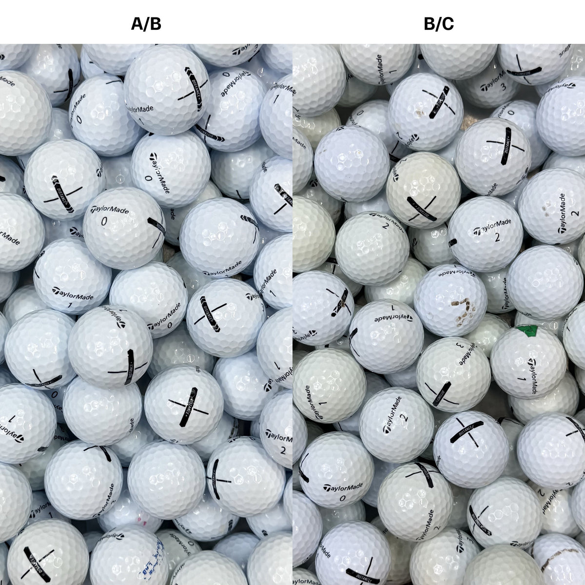 TaylorMade Distance+ golfbollar – jämförelse mellan A/B-klass och B/C-klass