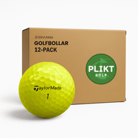 TaylorMade Mix Gul 12-pack i förpackning – återvunna golfbollar hos Plikt Golf