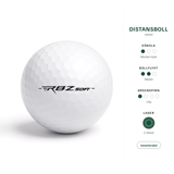TaylorMade RocketBallz Soft – egenskaper: distansboll, mycket mjuk känsla, medel bollflykt, låg greenspinn, 2-delad, ionomerskal