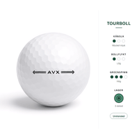 Titleist AVX – egenskaper: tourboll, mycket mjuk känsla, låg bollflykt, hög greenspinn, 3-delad, uretanskal