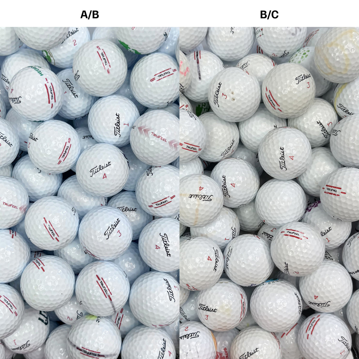 Titleist TruFeel golfbollar – jämförelse mellan A/B-klass och B/C-klass