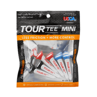 Tour Tee MINI – korta premiumpeggar för järnslag och fairwayklubbor hos Plikt Golf som påstår sig gå 12 yards längre