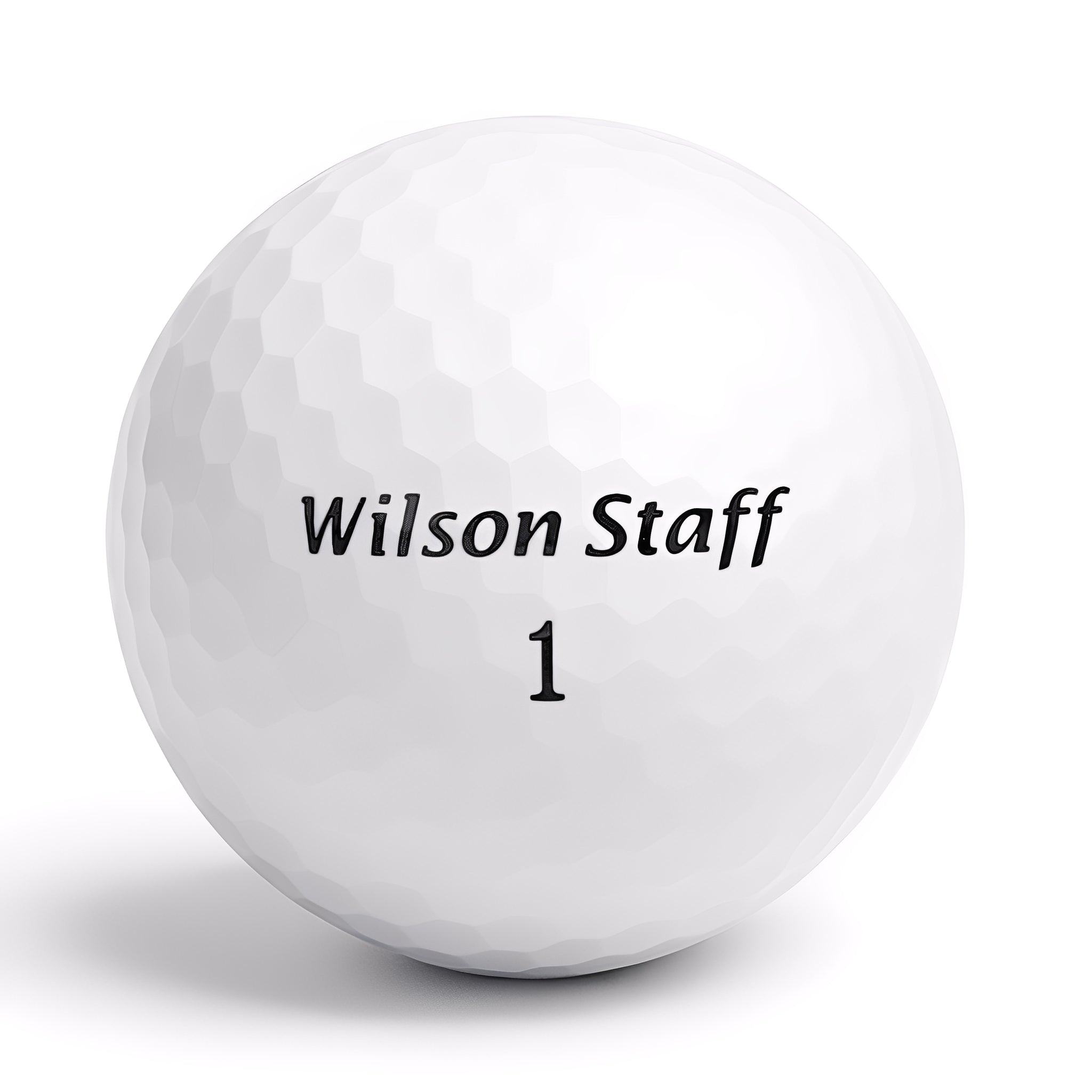 Närbild på Wilson Staff FG Tour golfboll med logga